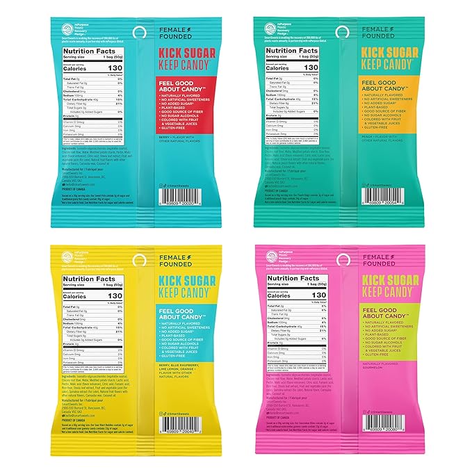 SmartSweets Variety Pack, 1.8oz (Pack of 8), Candy With Low Sugar & Calorie, Healthy Snacks For