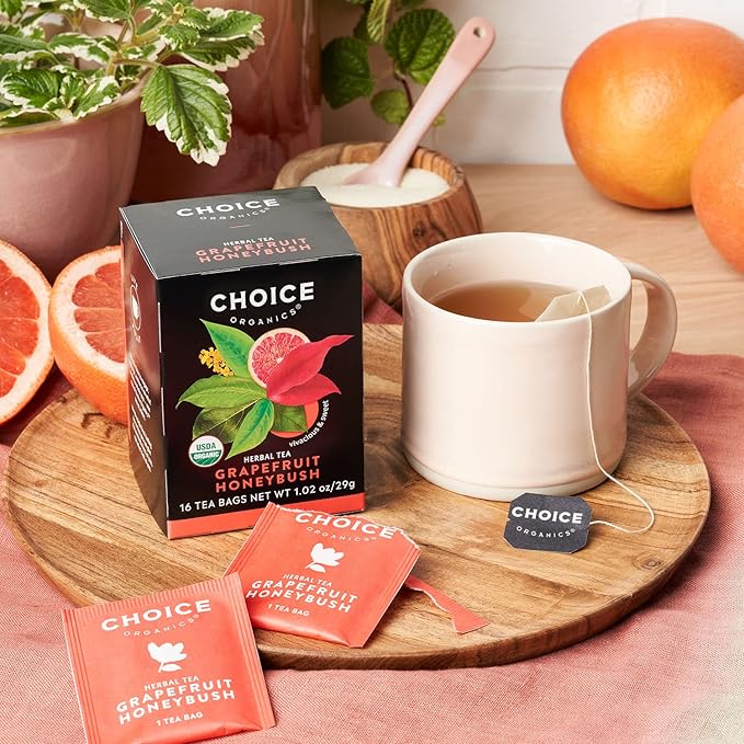 Choice Organic Teas - Herbal Tea Variety Pack Sampler - Includes Rooibos, Grapefruit Honeybush, and