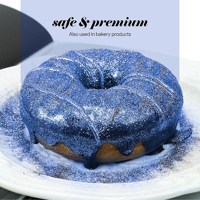 BeePoint Blue Edible Luster Dust 15g - Food Grade, Vibrant Color Shimmer Powdered Dust for Drinks