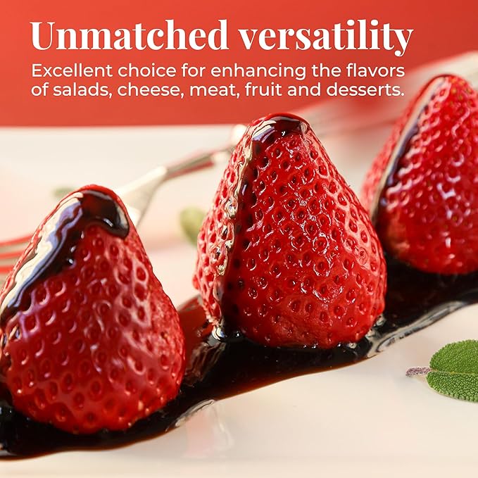 Aged Balsamic Glaze 8.45 fl.oz. (250ml), High Density Balsamic Vinegar Glaze Drizzle, Cream with