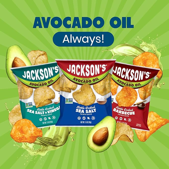 Jackson?™s Classic Kettle Potato Chips (Variety Pack, 1.5 oz, Pack of 10) - Made with Premium