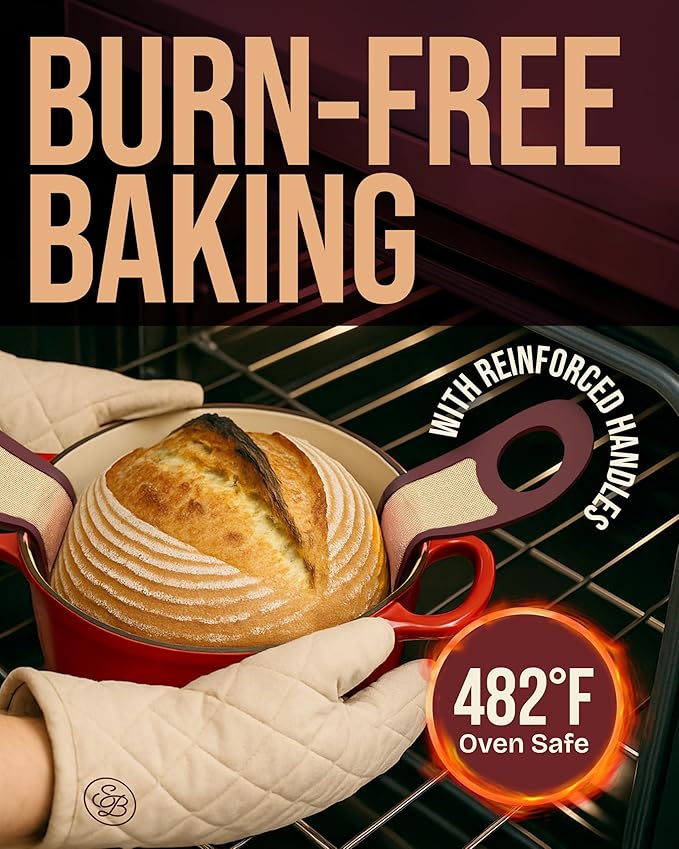 Superbaking Silicone Bread Sling 2 Pcs - 9in set of 2 Round 482F Heat Resistant Dough Lifter