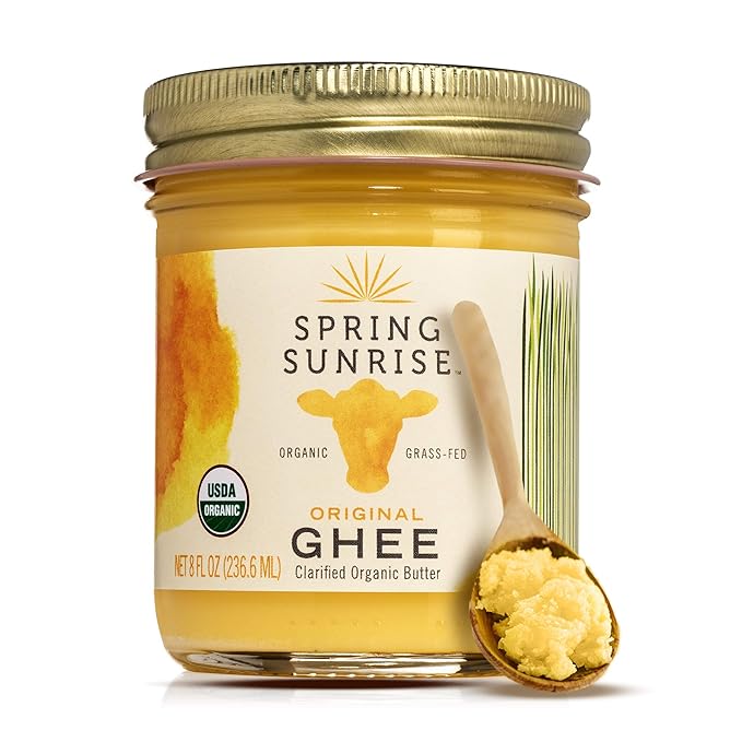 Spring Sunrise Grass Fed Organic Ghee - USDA Certified Clarified Butter - Keto & Paleo Friendly