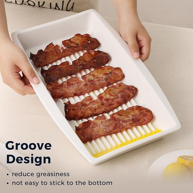 DELLING Baking Dish for Oven, 9.3'' x14'' Ceramic Casserole Dish, Lasagna Pan, Oven Safe Bakeware