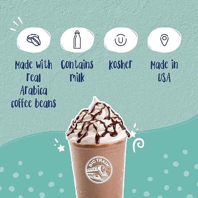 Big Train Low Carb Mocha Blended Ice Coffee Beverage Mix, 1.85 Pound (Pack of 1)