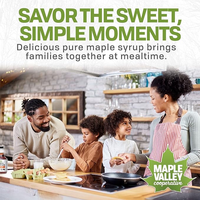 Maple Valley Organic Pure Maple Syrup, Amber and Rich, Better Than Pancake Syrup, Use for Coffee or