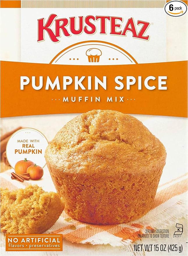 Krusteaz Pumpkin Spice Muffin Mix (15 Ounce (Pack of 6)