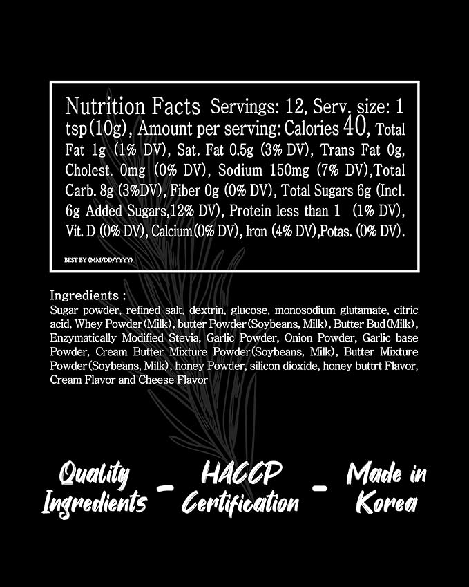 Funtable Honey Butter Seasoning (4.2 oz, 120g) - Honey & Creamy Butter Flavor Powder, Easy to Use.