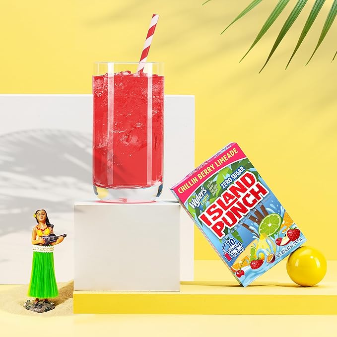 Wyler's Light Island Punch Singles To Go, Water Drink Mix, Chillin Berry Limeade, 10 Count, Pack Of