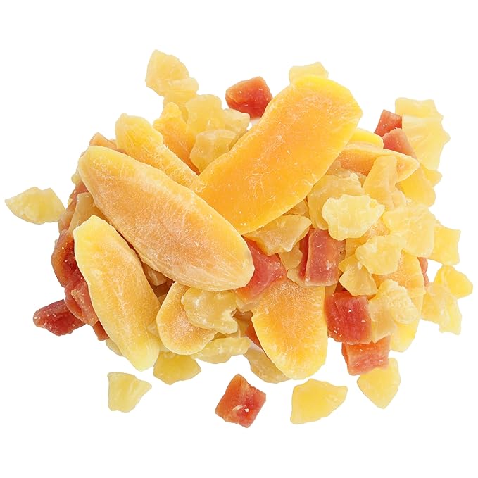 Anna and Sarah, Unsulphured Tropical Dried Fruit Mix Pineapple Tidbits, Mango Slice and Papaya