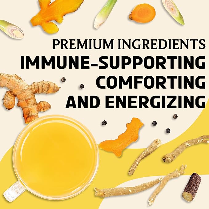 BREWIX, Turmeric Ashwagandha Herbal Tea Loose Leaf (100+ Cups, 7.05oz/200g) Real Ingredients From