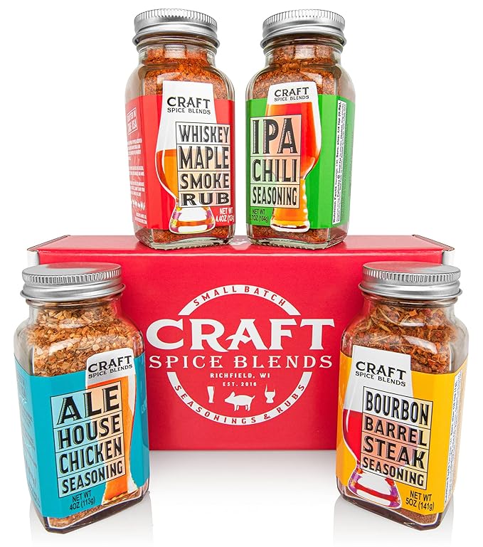 Craft Spice Blends Grilling Seasoning & Rub 4-Pack Gift Set - Top Shelf Spices Raising the Bar on