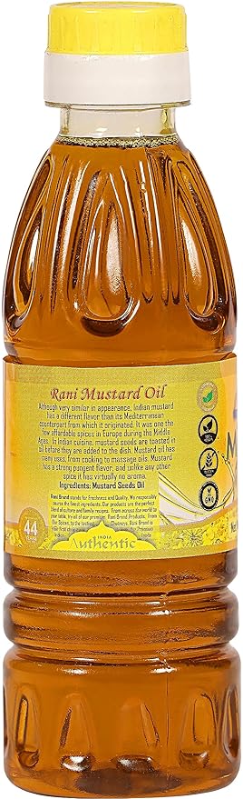 Rani Mustard Oil (Kachi Ghani) 6.76 Ounce (200ml) NON-GMO | Gluten Free | Vegan | 100% Natural |