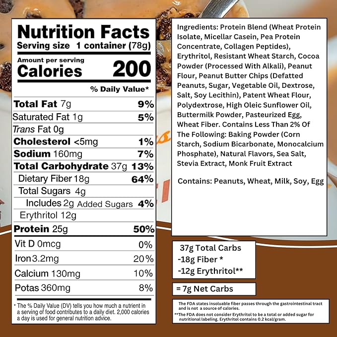 Bootylicious | High-Protein Muffin | 25g Protein, 7g Net Carbs, 2.32-2.75oz Cup, 12-Pack (Chocolate