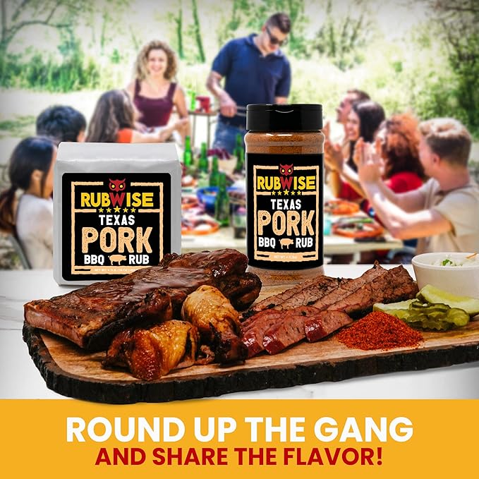 RubWise Pork Rub, Texas Style BBQ Seasoning for Smoking & Grilling Meat, Dry Spice Blend for Prime