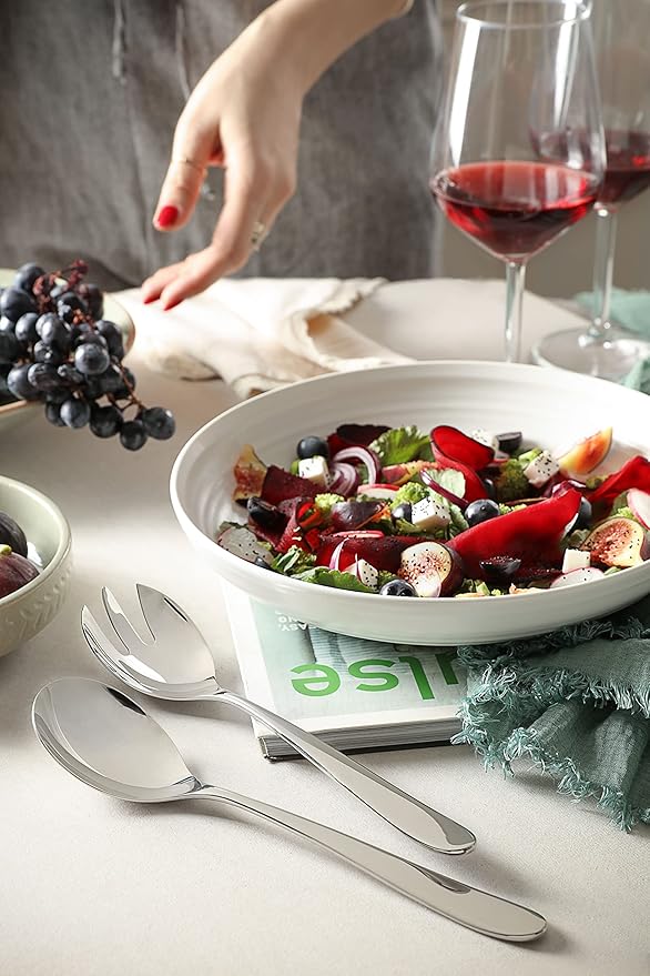 Serving Utensil Set ??18/10 Stainless Steel Serving Spoons, Salad Servers, Butter Knives, Mirror