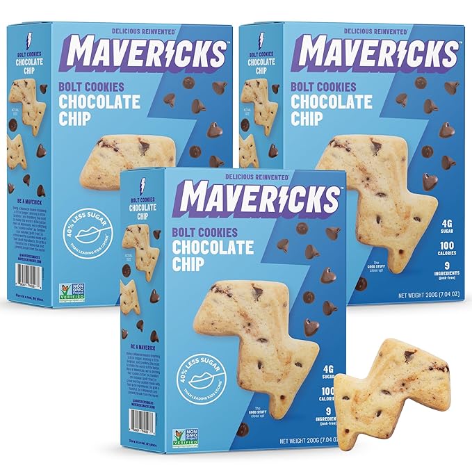 Mavericks Chocolate Chip Bolt Cookies - Plant-Based Chocolate Chip Cookies, Healthy, Plant Based