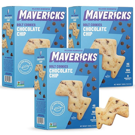 Mavericks Chocolate Chip Bolt Cookies - Plant-Based Chocolate Chip Cookies, Healthy, Plant Based