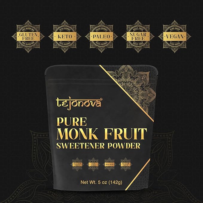 tejonova Monk Fruit Sweetener, 5 oz, Monk Fruit Extract Powder, Monkfruit Sweetener Pure Flavor