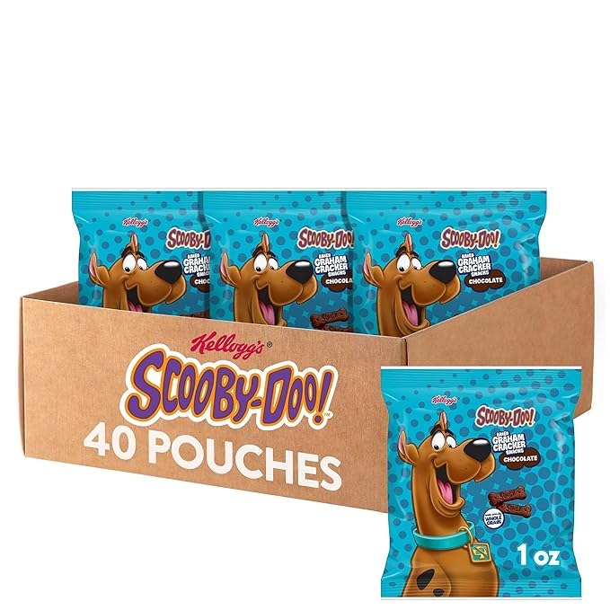 Kellogg's SCOOBY-DOO! Baked Graham Cracker Snacks, Lunch Snacks, Snack Crackers, Chocolate (40