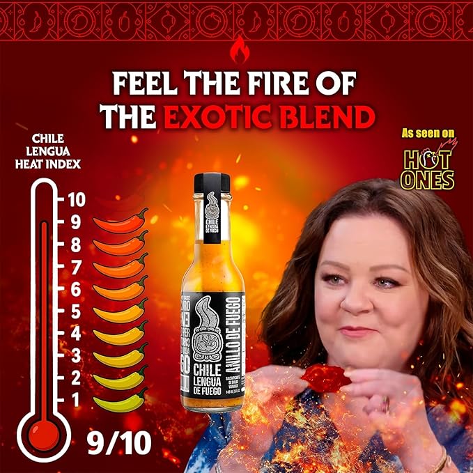 Hot Sauce | Chile Lengua de Fuego (Pack of 3, Anillo de Fuego) – Ultra-Hot Gourmet Sauce with