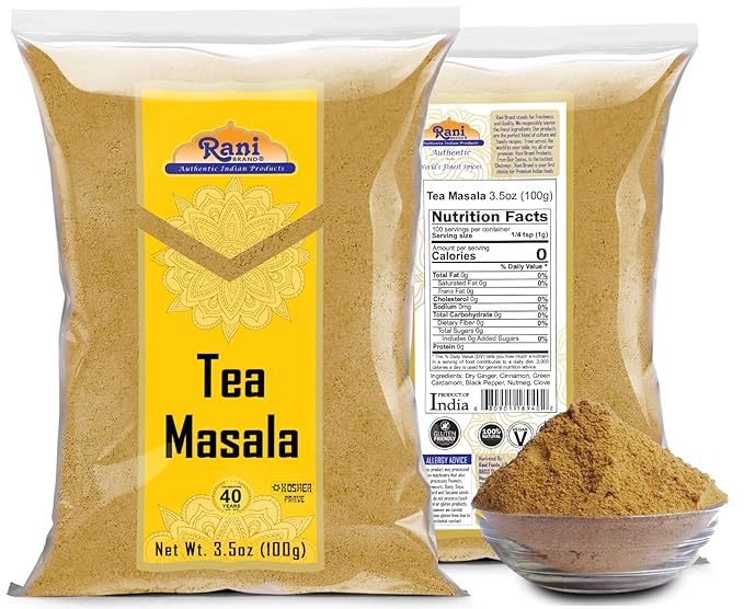 Rani Tea (Chai) Masala Indian Spice Blend 3.5oz (100g) ~ All Natural | Vegan | Gluten Friendly |