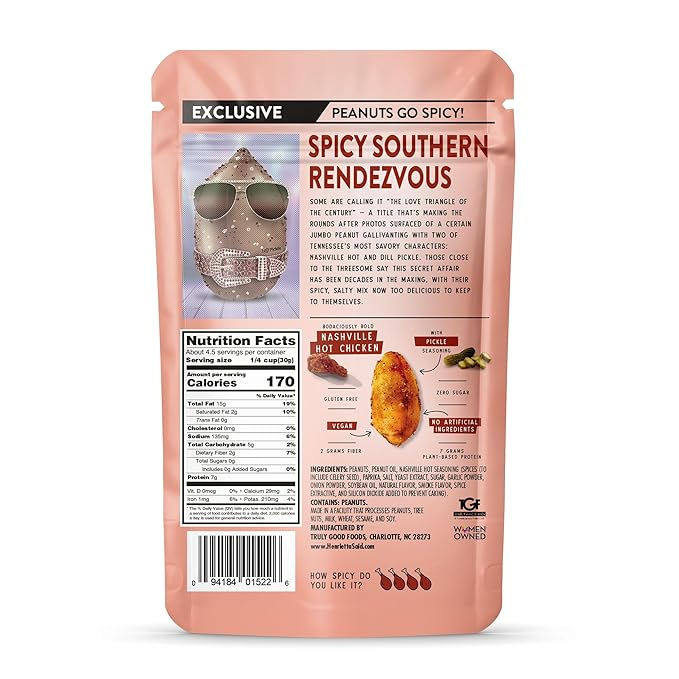Henrietta Said Wing-Flavored Peanuts - Truly Good Foods Snacking Nuts - Bold Flavors - Savory &