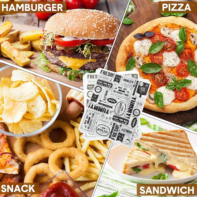 Seajan 13x15.8 Inch Newsprint Wax Paper Sheets Newspaper Theme Food Basket Liners Grease Resistant