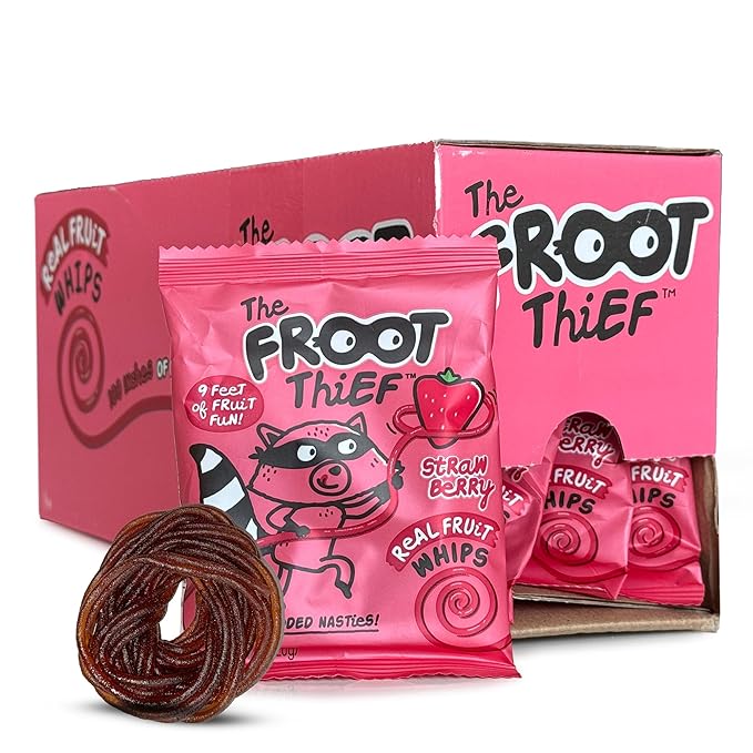 The FROOT Thief Real Fruit Snack Whips, Strawberry, Nut Free, Perfect for School Lunches and