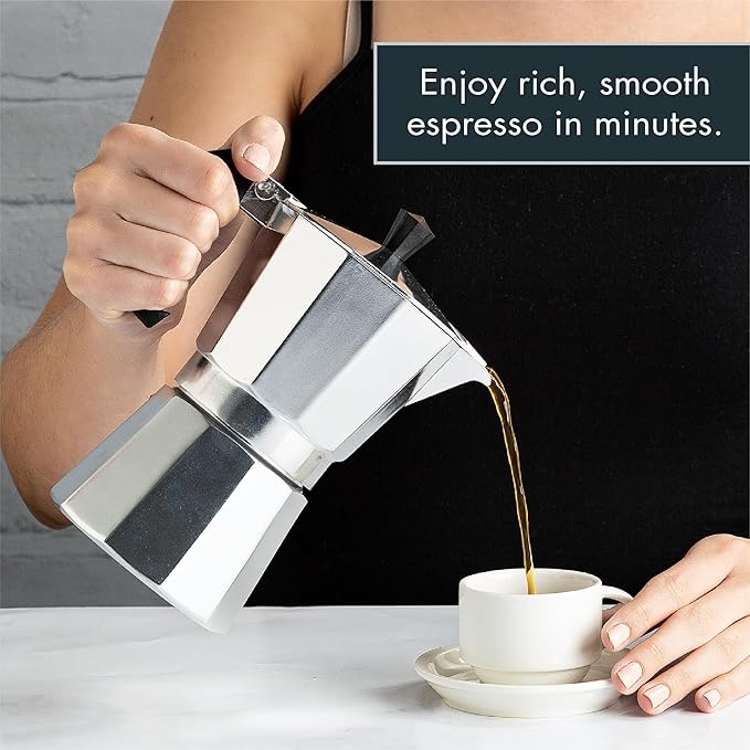 Primula Classic Stovetop Espresso and Coffee Maker, Moka Pot for Italian and Cuban Café Brewing