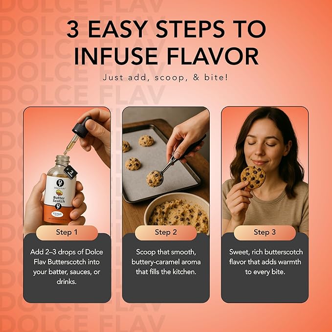 Dolce Flav Natural Butterscotch Extract 2 oz ??Kosher, Sugar-Free, Concentrated Rich Butterscotch