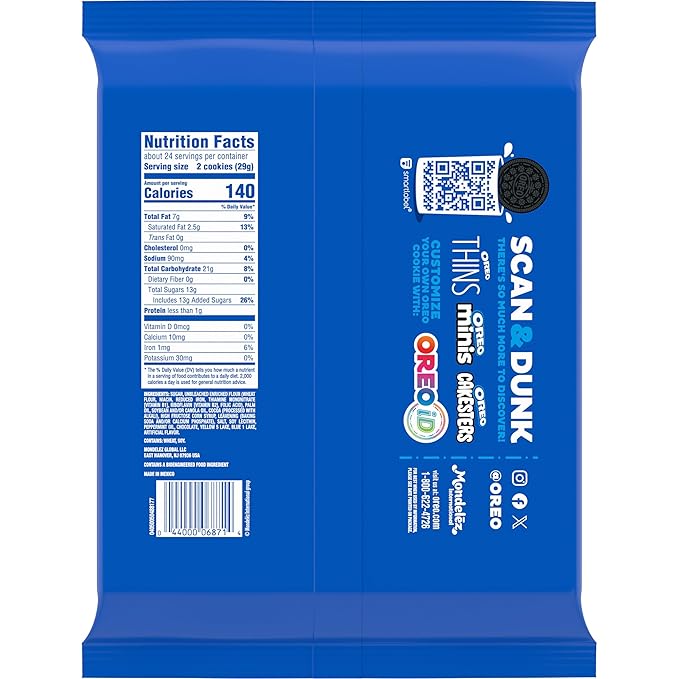 OREO Mint Creme Chocolate Sandwich Cookies, Party Size, 24.95 oz