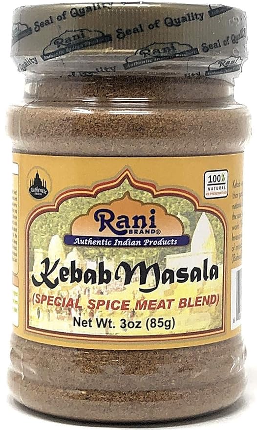 Rani Kebab Masala Indian Spice Blend for Meat Dishes 3oz (85g) PET Jar ~ All Natural, Salt-Free |