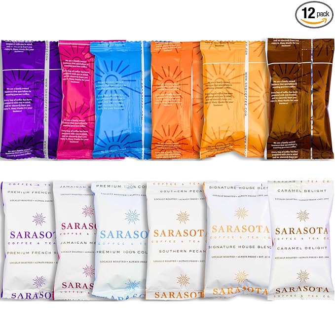 Ground Coffee | Gift Set Sampler Pack Variety Medium, Dark, & Flavored Roast Low Acid Mold Free