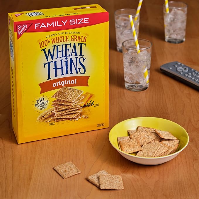 Wheat Thins Original Snacks, Whole Grain Wheat Crackers, Bulk Snack Crackers, Family Size, 6 - 14