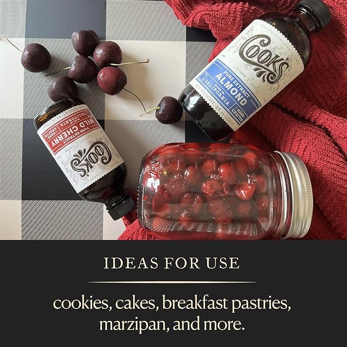 Cook's, Organic Pure Almond Extract, for Cookies, Cakes, Pastries, Allergen Free, 128 Ounces (1