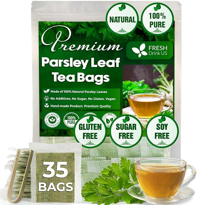 FreshDrinkUS, Premium 35 Parsley Leaf Tea Bags, 100% Natural & Pure from Parsley Leaves. Loose Leaf