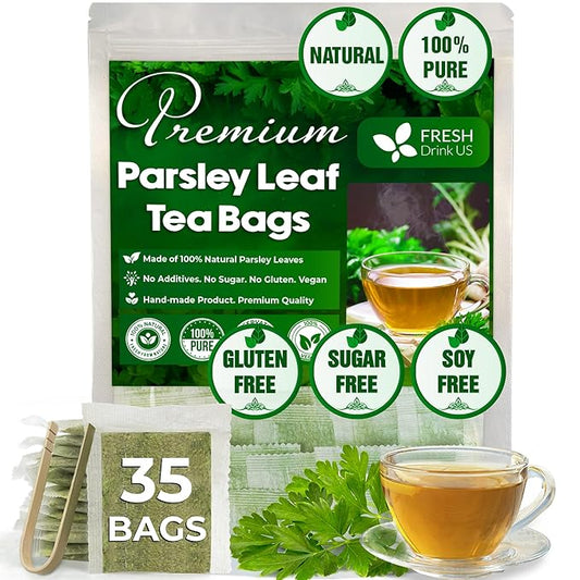 FreshDrinkUS, Premium 35 Parsley Leaf Tea Bags, 100% Natural & Pure from Parsley Leaves. Loose Leaf
