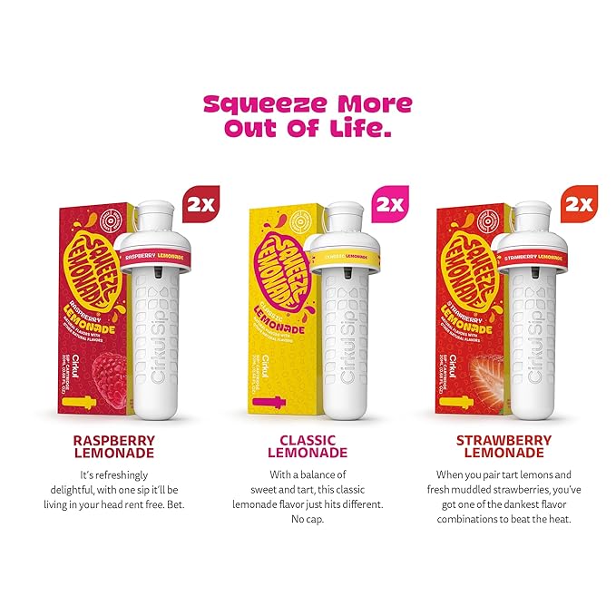 Cirkul Squeeze Lemonade Flavor Cartridge Variety Pack with B Vitamins, 6-Pack (2 Classic, 2
