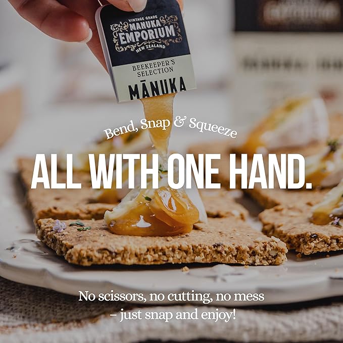 Manuka Emporium Raw Manuka Honey Packets MGO 263+ | 24 x 0.18oz Single-Serve Snaps | Certified
