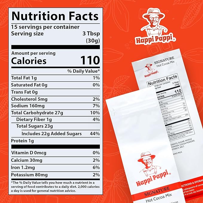 Happi Pappi - Signature Hot Cocoa Mix, Milk-Based Rich Smooth and Creamy Cocoa Powder for Instant