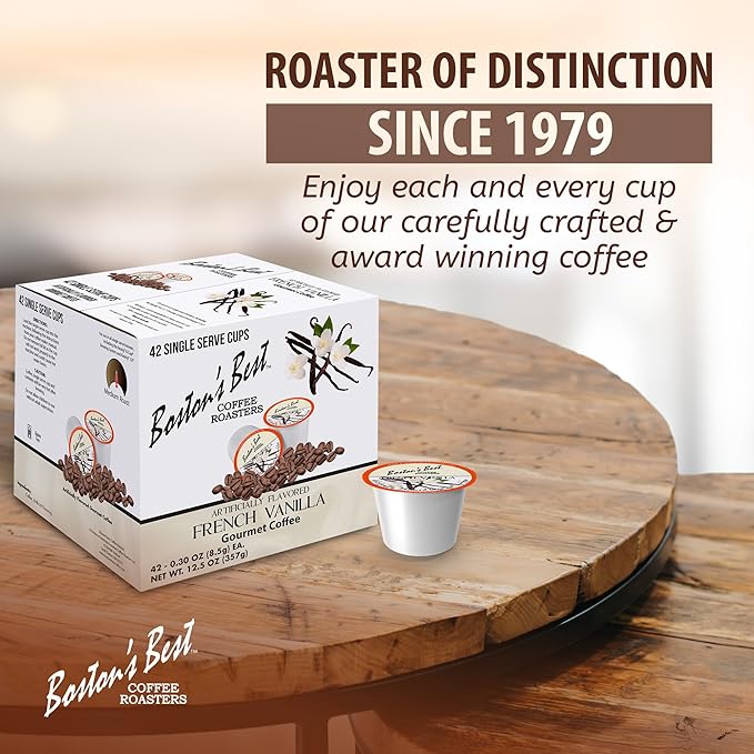 Boston’s Best – French Vanilla Flavored – Medium Roast – Single Serve Coffee Pods, Compatible with