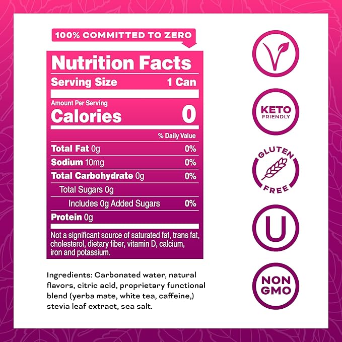 Yerbaé Energy Beverage - Black Cherry Pineapple, 0 Sugar, 0 Calories, 0 Carbs. Yerbae is Energized
