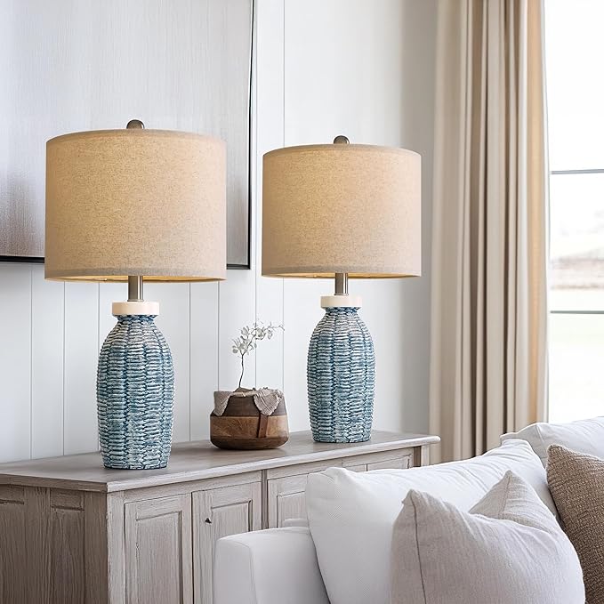 22.75" Table Lamps for Bedroom Living Room Boho Lamp Set of 2 Farmhouse Lamp Bedside Nightstand