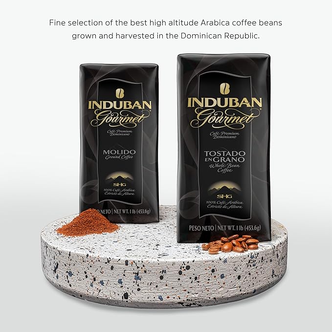 Induban Gourmet, 16 oz Bag, Whole Bean Coffee, Medium Roast - Premium 100% Arabica Coffee from the