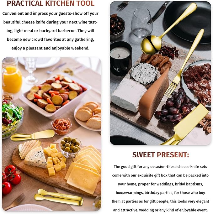 Patelai Charcuterie Board Accessories Cheese Spreader Knife Set Charcuterie Utensils Butter Knife