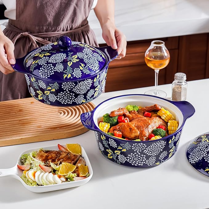 Wisenvoy Casserole Dish With Lid - Ceramic Baking Dishes For Oven