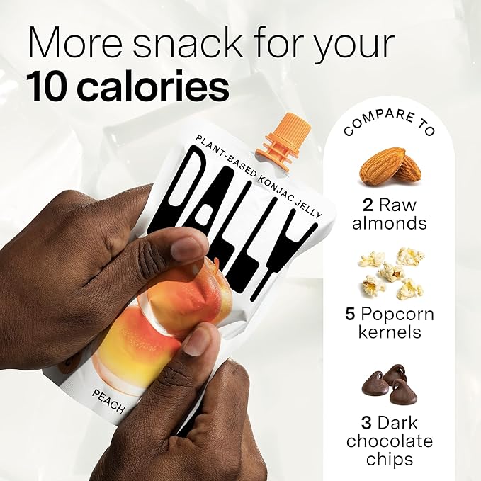 Dally Peach Drinkable Konjac Jelly (10 Pouches) ??10-Calorie, Zero Sugar Korean Fruit Snack