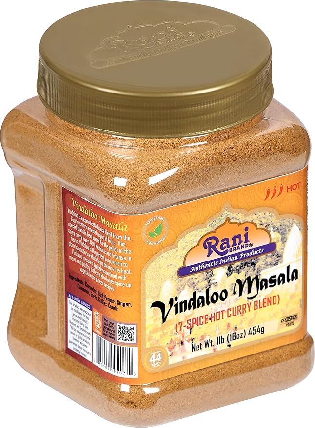 Rani Vindaloo Curry Masala Indian Spice Blend 16oz (1lb) 454g PET Jar ~ All Natural | Salt Free |