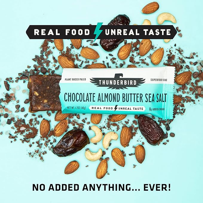 Thunderbird Bars Energy Snack, Gluten-Free with Protein, Healthy Real Food, Vegan Paleo Non-GMO, No